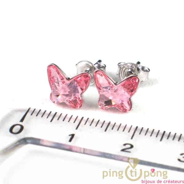 butterfly in Swarovski and pink Spark silver