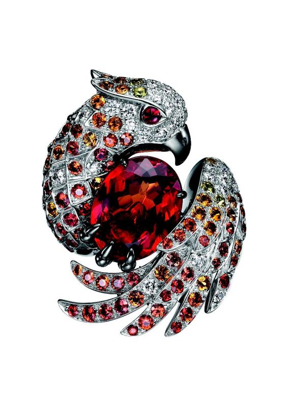 Brand jewelry, Boucheron bird shape ring Ruby