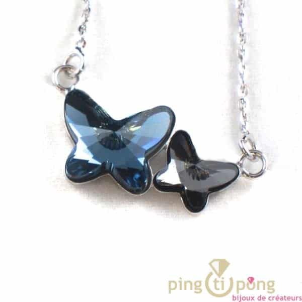 Swarovski jewelry butterfly SPARK blue and grey