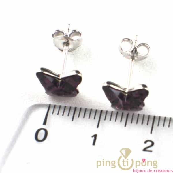 purple swarovski butterfly earrings earrings
