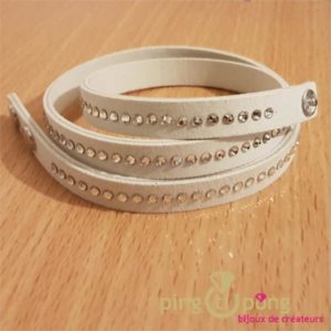 Bracelet alcantara blanc SPARK