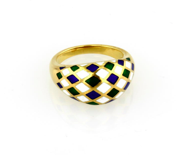 Genuine enamel jewel : Mauboussin ring in gold and multicolor enamel