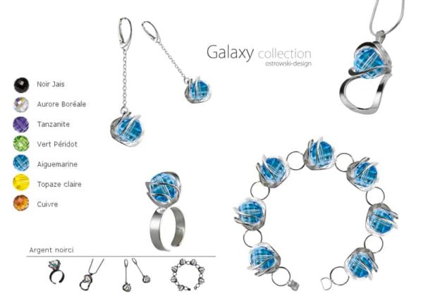 Ostrowski Design tous les bijoux Galaxie en argent et Swarovski