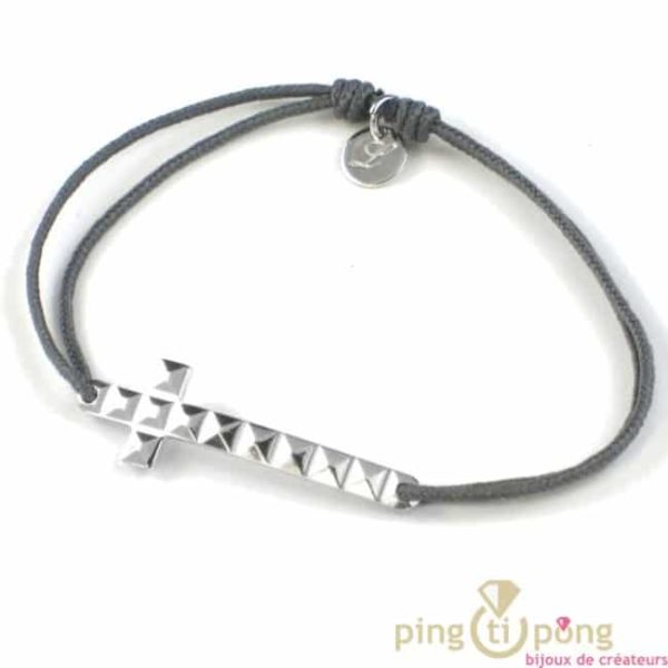bracelet croix clou parisien - silver jewelry