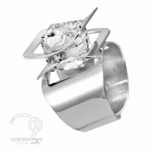 bague originale en argent et swarovski de Ostrowski design collection X-PLAY