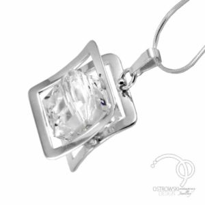 collier original en argent et swarovski de Ostrowski design blanc diamant, collection Xplay