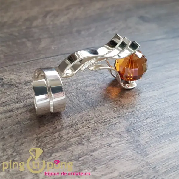 Bague originale GLOW en argent et Swarovski de Ostrowski Design