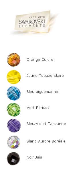 gamme de couleurs du crital de swarovski pour les bijoux Glow de Ostrowski Design