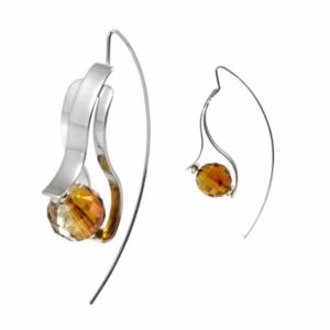 Boucles d'oreilles GLOW de Ostrowski Design en argent massif et cristal de Swarovski