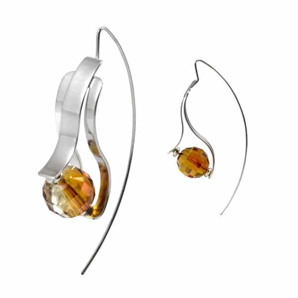 GLOW earrings by Ostrowski Design in sterling silver and Swarovski crystal