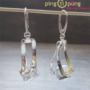 Bijoux originaux : Boucles TWIST en argent et cristal de Swarovski de OSTROWSKI Design