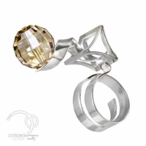 Bague originale collection CRAZY en argent et Swarovski de Ostrowski Design