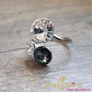 Bijou original : Bague argent 3 cristaux de SPARK