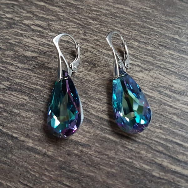 Bijoux originaux : Boucles en argent rhodié et cristal de Swarovski de SPARK