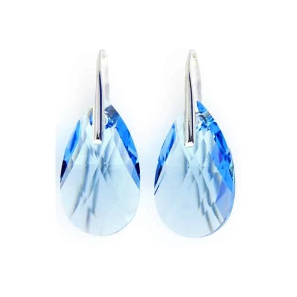 Earrings "Tear" of SPARK in silver and blue Swarovski crystal -4931