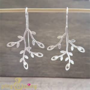 Bijoux originaux : Boucles arbres en argent 925 brossé de KELIM Design