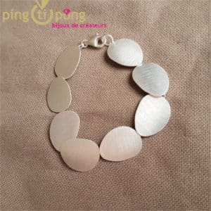 Bijou original :Bracelet écailles en argent massif brossé de KELIM Design
