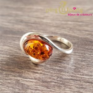 Bague spiralée Balticambre en argent