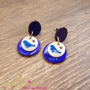 Bijou original : Boucles oiseau bleu LA PETITE SARDINE