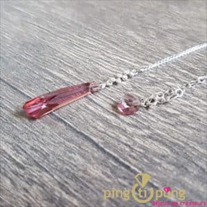 Bijou original : collier en argent et cristal de Swarovski rose de SPARK
