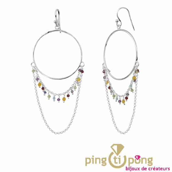 Silver dangling earrings and pendants