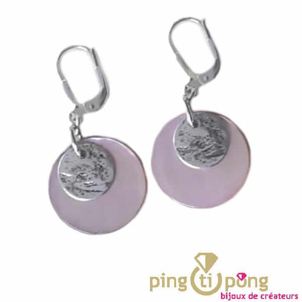 Pink mother-of-pearl earrings La Petite Sardine