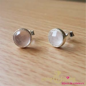 Boucles en quarts rose et argent CANYON