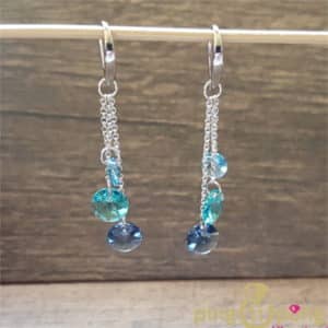 Bijoux originaux : Boucles en argent et cristaux bleus de SPARK