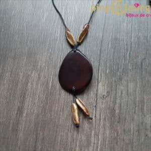 Bijou nature : Sautoir lie de vin tagua GREENAGE