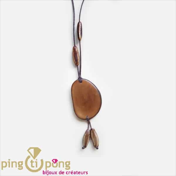 Sautoir tagua beige GREEN AGE