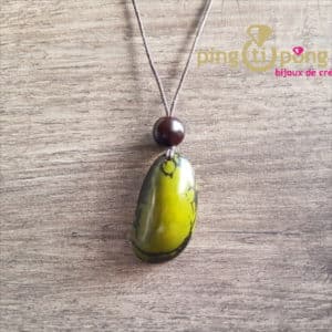 Bijou nature : Collier tagua verte GREENAGE