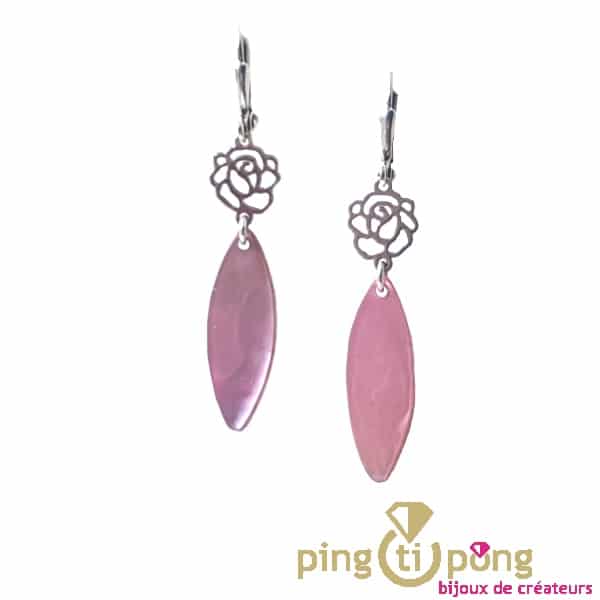Pink mother-of-pearl earrings LA PETITE SARDINE