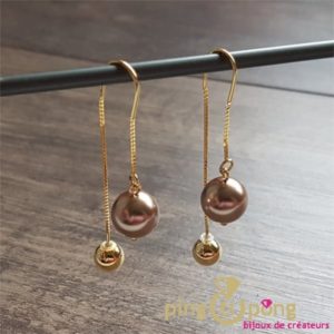 Bijoux originaux : Boucles en or et cristaux de Swarovski® bronze de SPARK