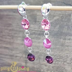 bIJOUX ORIGINAUX / bOUCLES CASCADE DE CRISTAUX DE sWAROVSKI ROSE spark