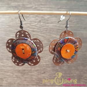 Boucles fantaisie fleur orange de Pingtipong