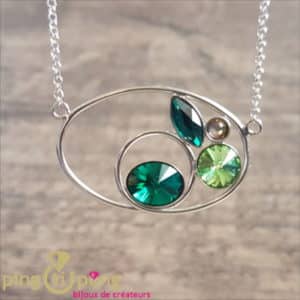 Bijou en Swarovski : Collier en argent et cristaux verts de SPARK