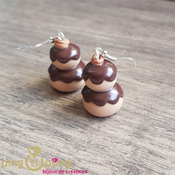 Gourmet jewel : PINGTIPONG chocolate religious earrings