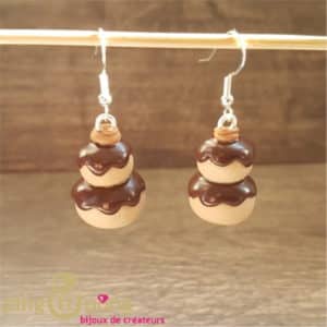 Bijoux gourmand : Boucles religieuses au chocolat PINGTIPONG