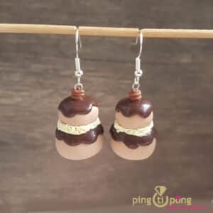 Boucles d'oreilles gourmandes au chocolat de Pingtipong
