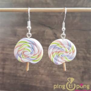 Bijoux gourmand : Boucles sucettes PINGTIPONG