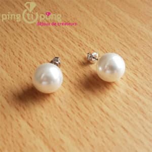 Bijoux artisanaux : Boucles perles en cristal nacré de SPARK