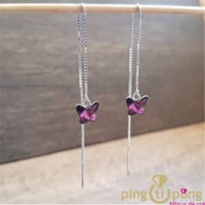 Bijoux artisanaux : Boucles en argent et cristal violet de SPARK