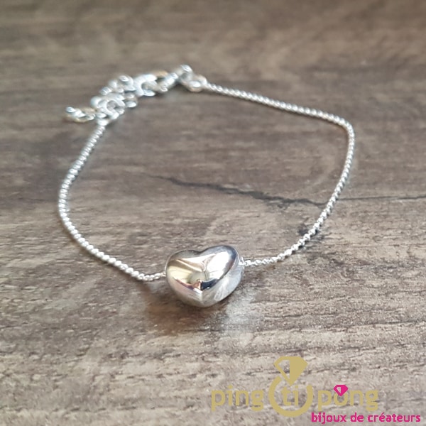 Heart In Heart Pure Silver Bracelet – Curio Cottage