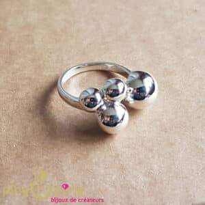 Bijou original : Bague en argent massif effet boule de CANYON