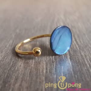 Bague originale : or et nacre bleu La Petite Sardine