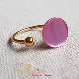 Bijou original : bague or et nacre rose La petite sardine