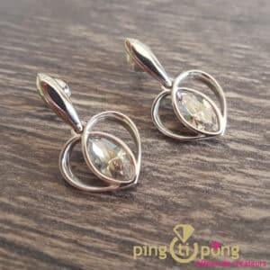 Bijoux originaux : boucles coeur en argent et cristal de SPARK