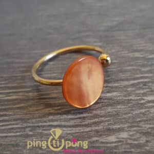 Bijou original : Bague or et nacre orange PINGTIPONG