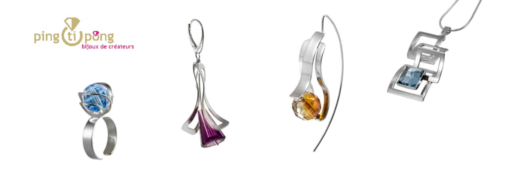 Unique rhodium-plated silver jewelry for women