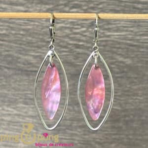 Boucles d'oreilles en argent et nacre naturelle La Petite Sardine